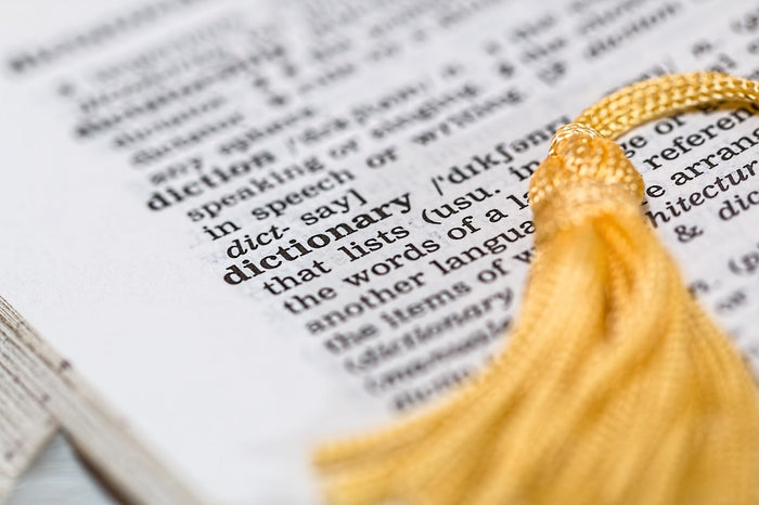 Close up on dictionary definition