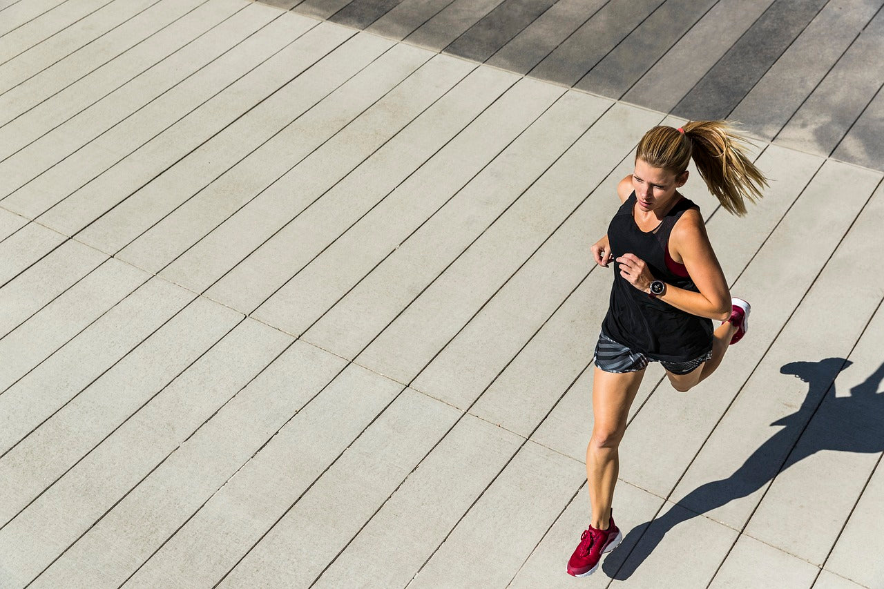 Person jogging outside