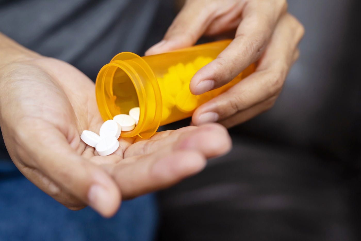 Person taking medications for mood.