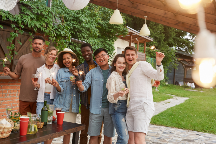 Group of friends in a party.