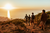 group of friends hiking.