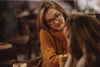 Woman actively listening.